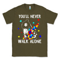 Army Green autism dad you will never walk alone support autism son t shirt Classic Tee - linhVisuals