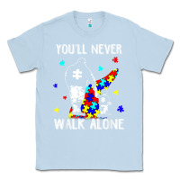 Dusty Blue autism dad you will never walk alone support autism son t shirt Classic Tee - linhVisuals