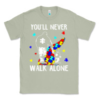 Matcha autism dad you will never walk alone support autism son t shirt Classic Tee - linhVisuals