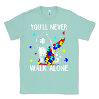 Seafoam autism dad you will never walk alone support autism son t shirt Classic Tee - linhVisuals