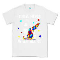 White autism dad you will never walk alone support autism son t shirt Classic Tee - linhVisuals