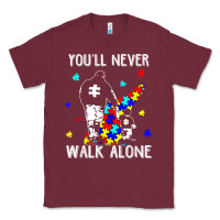 Burgundy autism dad you will never walk alone support autism son t shirt Classic Tee - linhVisuals