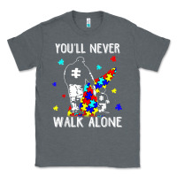 Charcoal Heather autism dad you will never walk alone support autism son t shirt Classic Tee - linhVisuals