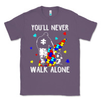 Lavender autism dad you will never walk alone support autism son t shirt Classic Tee - linhVisuals