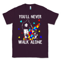 Plum autism dad you will never walk alone support autism son t shirt Classic Tee - linhVisuals