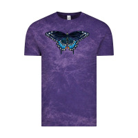 Cloud Purple Black Swallowtail Butterfly Vintage Tee - LillyAllenDesigns