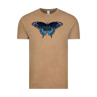 Vintage Coffee Black Swallowtail Butterfly Vintage Tee - LillyAllenDesigns