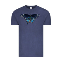 Vintage Denim Black Swallowtail Butterfly Vintage Tee - LillyAllenDesigns