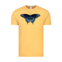 Vintage Mustard Black Swallowtail Butterfly Vintage Tee - LillyAllenDesigns