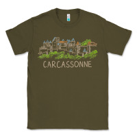 Army Green carcassonne france unique hand drawn art gift men women t shirt Classic Tee - linhVisuals