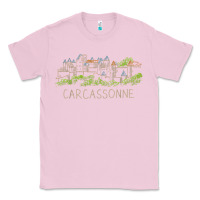 Bubblegum Pink carcassonne france unique hand drawn art gift men women t shirt Classic Tee - linhVisuals