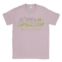 Lilac carcassonne france unique hand drawn art gift men women t shirt Classic Tee - linhVisuals