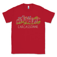 Red carcassonne france unique hand drawn art gift men women t shirt Classic Tee - linhVisuals