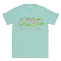 Seafoam carcassonne france unique hand drawn art gift men women t shirt Classic Tee - linhVisuals