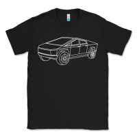 Black cybertrucks line art pocket futuristic ev truck cyber design t shirt Classic Tee - linhVisuals