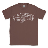 Chestnut cybertrucks line art pocket futuristic ev truck cyber design t shirt Classic Tee - linhVisuals