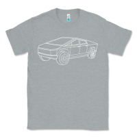 Heather Grey cybertrucks line art pocket futuristic ev truck cyber design t shirt Classic Tee - linhVisuals