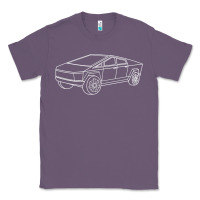 Lavender cybertrucks line art pocket futuristic ev truck cyber design t shirt Classic Tee - linhVisuals