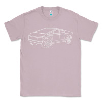 Lilac cybertrucks line art pocket futuristic ev truck cyber design t shirt Classic Tee - linhVisuals