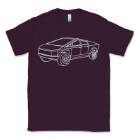 Plum cybertrucks line art pocket futuristic ev truck cyber design t shirt Classic Tee - linhVisuals