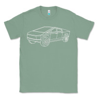 Sage cybertrucks line art pocket futuristic ev truck cyber design t shirt Classic Tee - linhVisuals