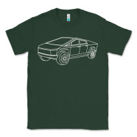 Sports Green cybertrucks line art pocket futuristic ev truck cyber design t shirt Classic Tee - linhVisuals