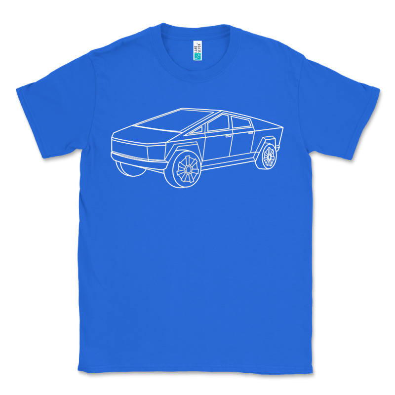 Cybertrucks Line Art Pocket Futuristic Ev Truck Cyber Design T Shirt Classic Tee by linhVisuals | Teevron