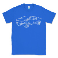 True Royal cybertrucks line art pocket futuristic ev truck cyber design t shirt Classic Tee - linhVisuals