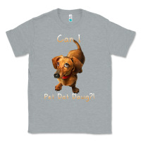 Heather Grey can i pet dat dawg funny dog dachshund lover doxie gift t shirt Classic Tee - linhVisuals