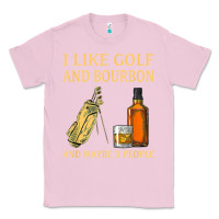 Bubblegum Pink i like golf and bourbon and maybe 3 people t shirt Classic Tee - linhVisuals