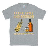 Heather Grey i like golf and bourbon and maybe 3 people t shirt Classic Tee - linhVisuals