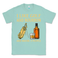 Seafoam i like golf and bourbon and maybe 3 people t shirt Classic Tee - linhVisuals