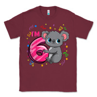 Burgundy kids 6th birthday shirt for girls koala bear 6 years old t shirt Classic Tee - linhVisuals