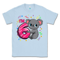 Dusty Blue kids 6th birthday shirt for girls koala bear 6 years old t shirt Classic Tee - linhVisuals