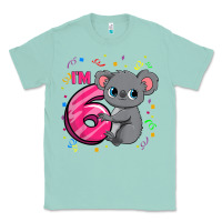 Seafoam kids 6th birthday shirt for girls koala bear 6 years old t shirt Classic Tee - linhVisuals