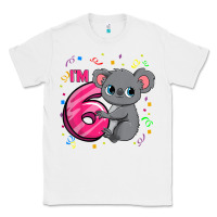 White kids 6th birthday shirt for girls koala bear 6 years old t shirt Classic Tee - linhVisuals