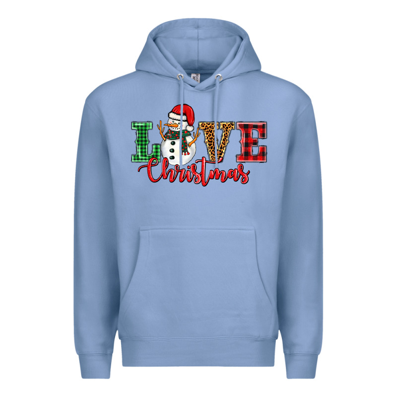 Love Christmas Snowman Premium Hoodie by BarkalooDesign | Teevron