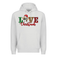 Dove Grey love christmas snowman Premium Hoodie - BarkalooDesign