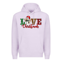 Lilac love christmas snowman Premium Hoodie - BarkalooDesign