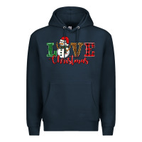 Navy love christmas snowman Premium Hoodie - BarkalooDesign