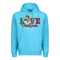 Ocean Blue love christmas snowman Premium Hoodie - BarkalooDesign