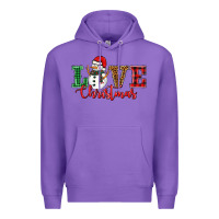 Purple love christmas snowman Premium Hoodie - BarkalooDesign