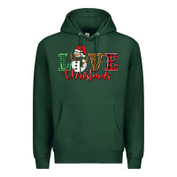 Sports Green love christmas snowman Premium Hoodie - BarkalooDesign