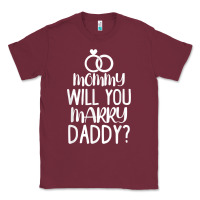 Burgundy kids mommy will you marry my daddy funny marriage proposal t shirt Classic Tee - linhVisuals