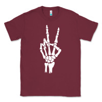 Burgundy skeleton peace Classic Tee - linhVisuals