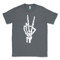 Charcoal Heather skeleton peace Classic Tee - linhVisuals