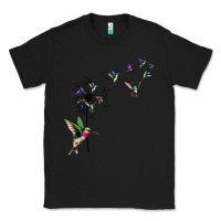 Black bird hummingbird dandelion flowers shirt for women men t shirt Classic Tee - linhVisuals