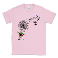 Bubblegum Pink bird hummingbird dandelion flowers shirt for women men t shirt Classic Tee - linhVisuals