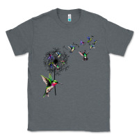 Charcoal Heather bird hummingbird dandelion flowers shirt for women men t shirt Classic Tee - linhVisuals