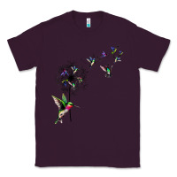 Plum bird hummingbird dandelion flowers shirt for women men t shirt Classic Tee - linhVisuals